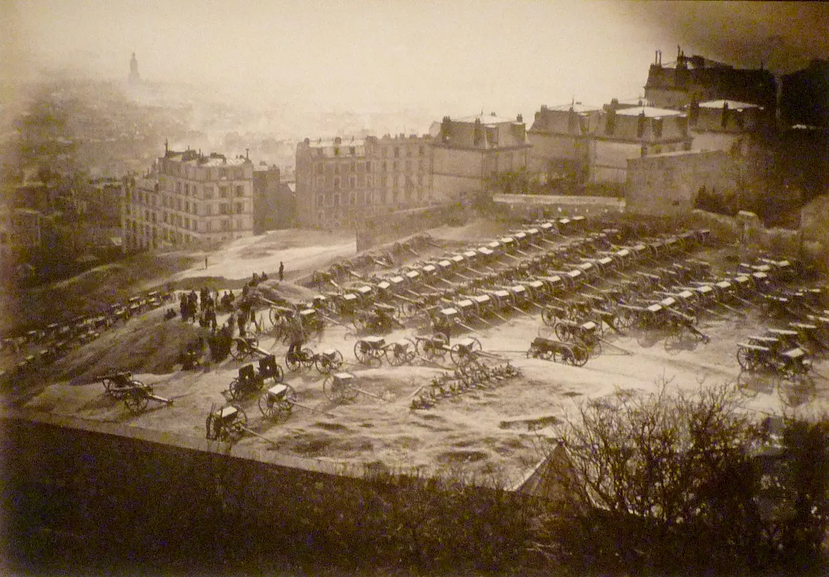 The cannons on the hill of Montmartre, 18th March 1871.